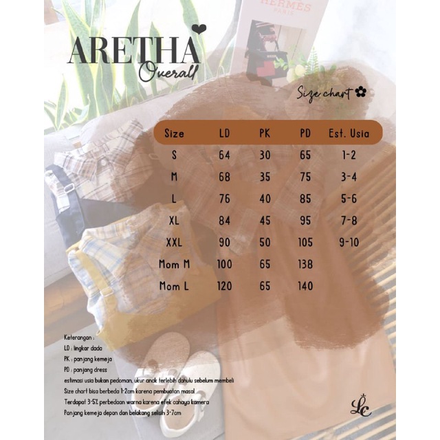 Afsheenastore Aretha Overall / Gamis Couple Anak dan Mom