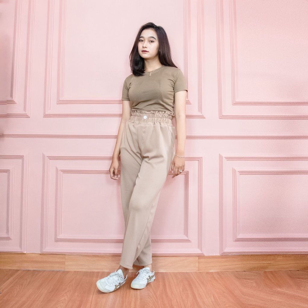 Celana Kulot Crinkle Airflow Loose Pants Variasi Kancing