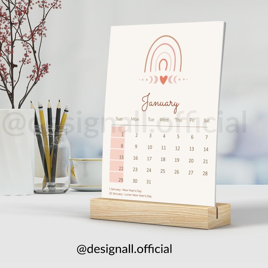 

berkualitas DESIGNALL KALENDER AESTHETIC 2023 VC + PENYANGGA KAYU belkang