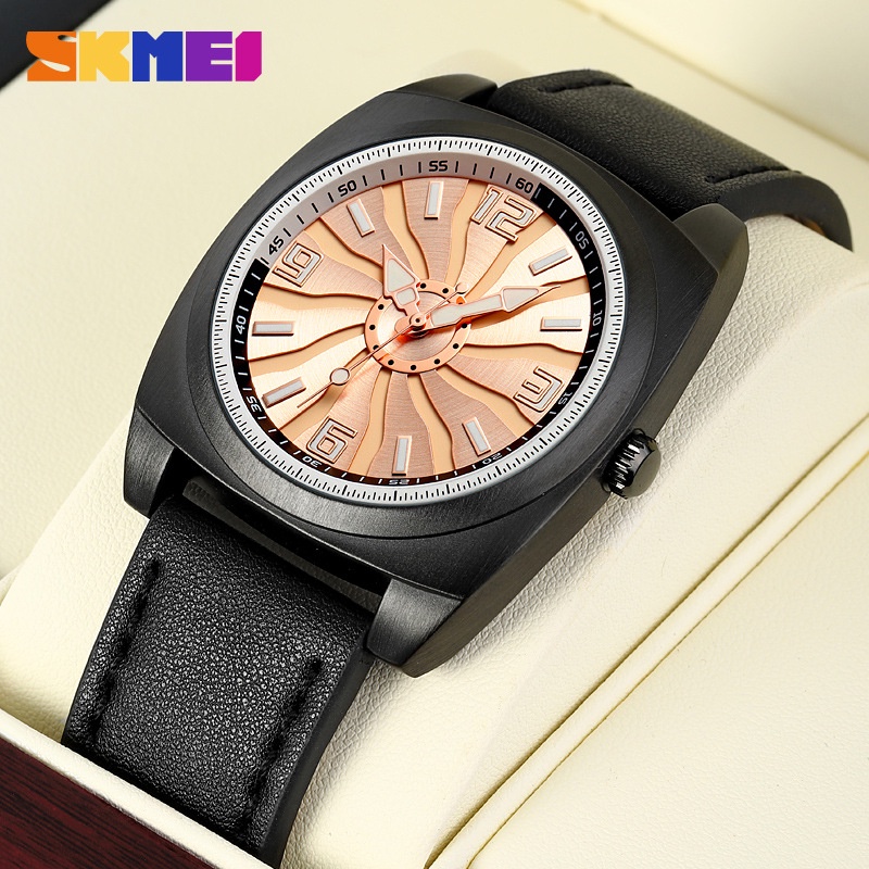 SKMEI 2060 Jam Tangan Pria Analog Kasual Style Tali Kulit WATCHKITE WKOS