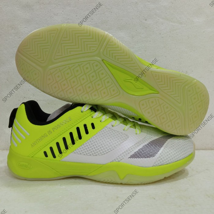 {MentariStore} Sepatu Badminton Lining Cloud Ace X CloudAce Edition Original - White Lime 40 Limited