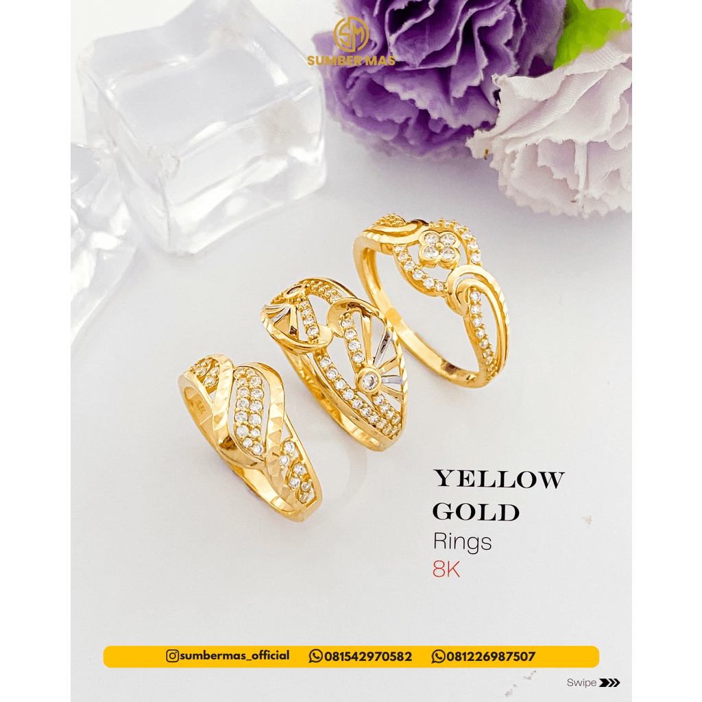 YELLOW GOLD RINGS 8K - SUMBER MAS