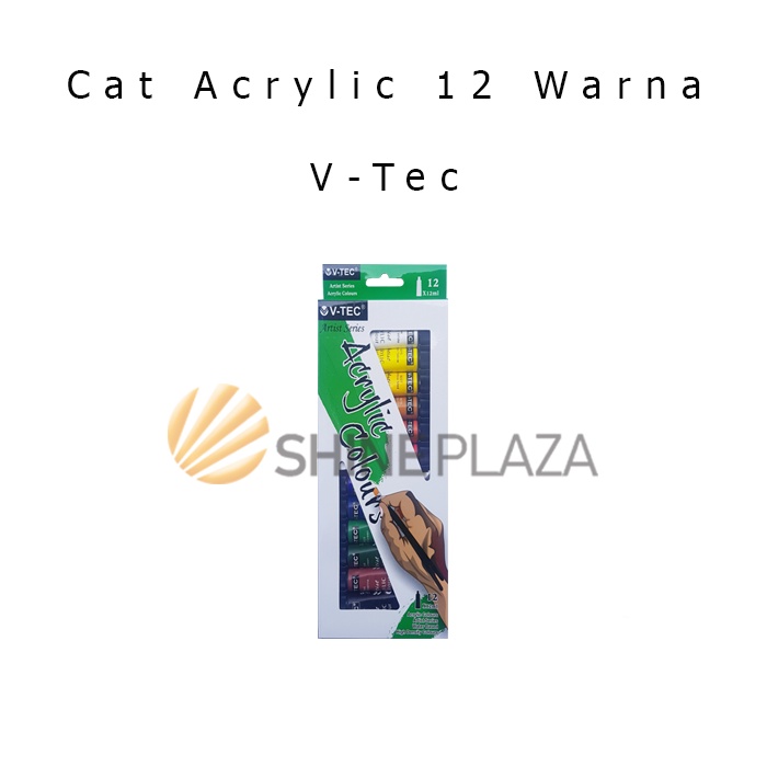 

Cat Acrylic V-Tec 12 Warna - Cat Akrilik Set VT-812A