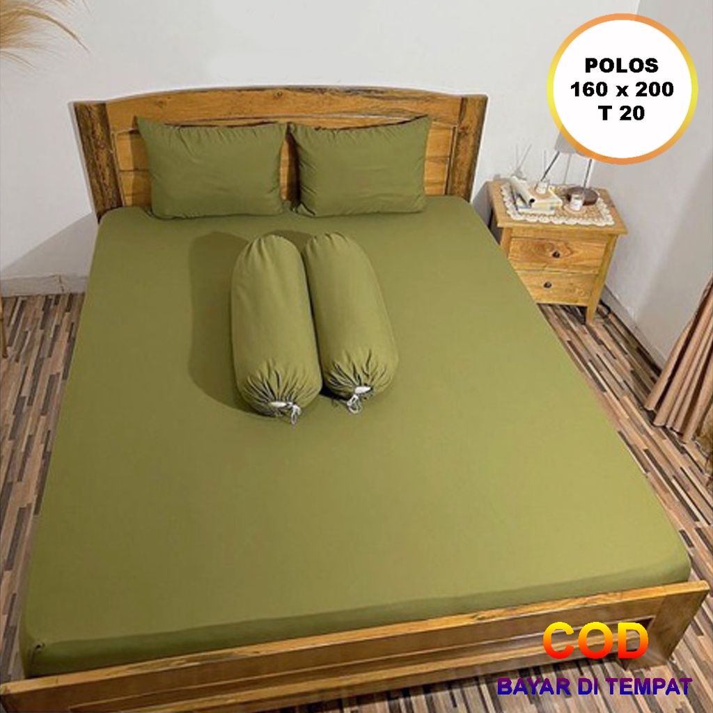 ✅COD Paket Seprei Sprei 160x200 Dan 4 Sarung Bantal Guling Homemade Katun Embos Polos Perlengkapan Dekorasi Kamar Tidur Rumah Terbaru