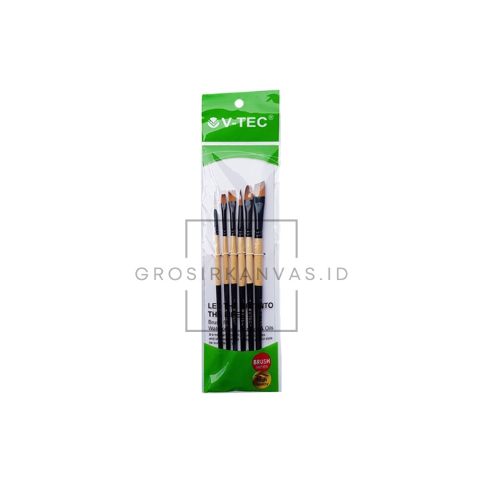 

Grosir Kuas Lukis Cat Air Minyak Akrilik Poster V-Tec A511 - Watercolor Acrylic Paint Brush 1 Set Isi 6 Buah VTec