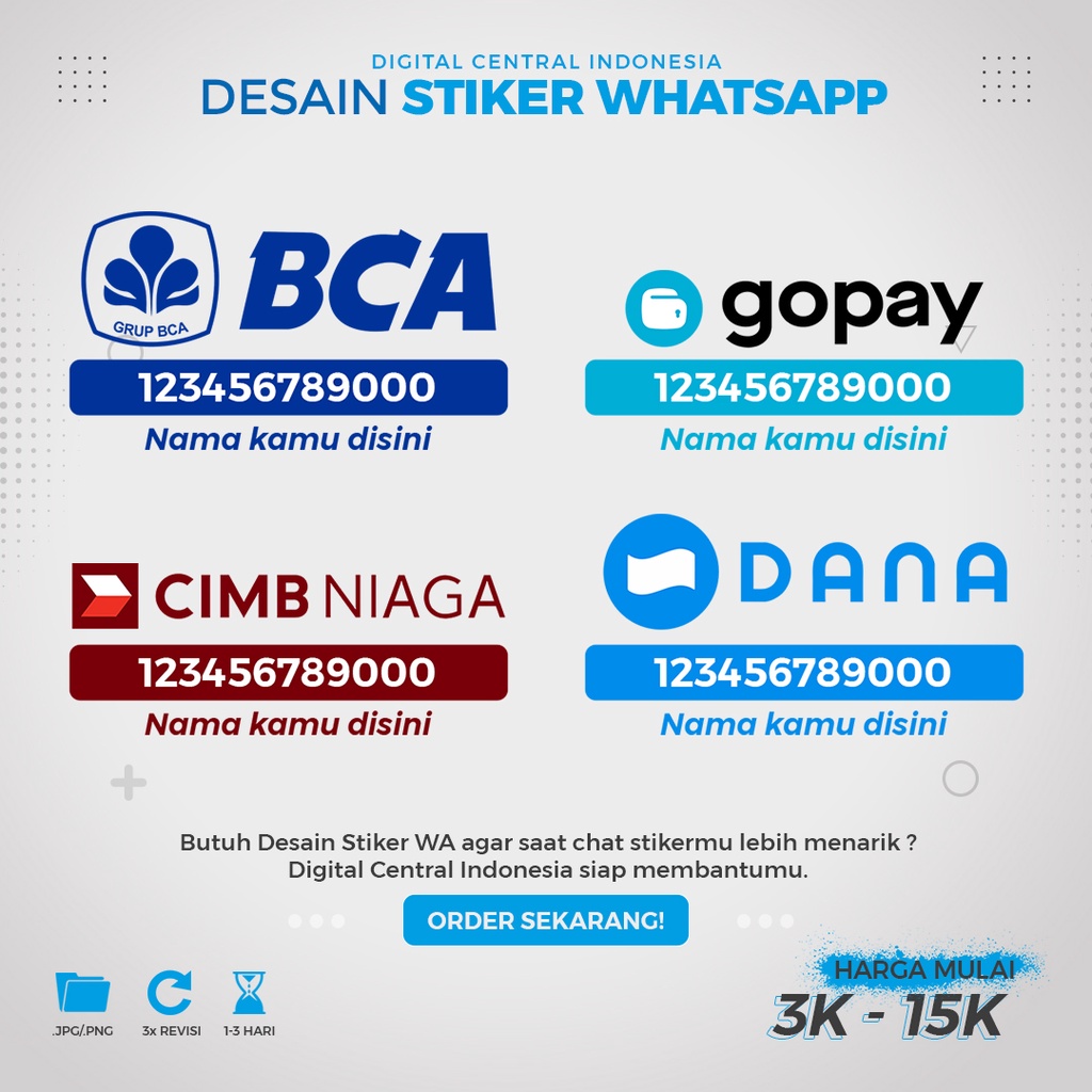 DESAIN STIKER WHATSAPP REKENING BANK