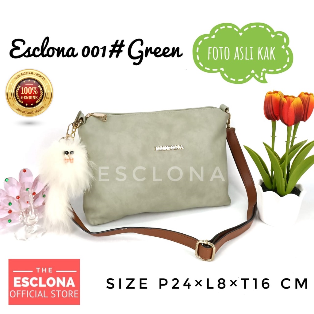 Tas wanita Import Batam Bag Esclona 001 Selempang Cewek Cantik Branded Grosir Fashion Murah Handbag Original Kantor Kerja Kuliah Pesta Premium Super Populer Terbaru Terlaris s2