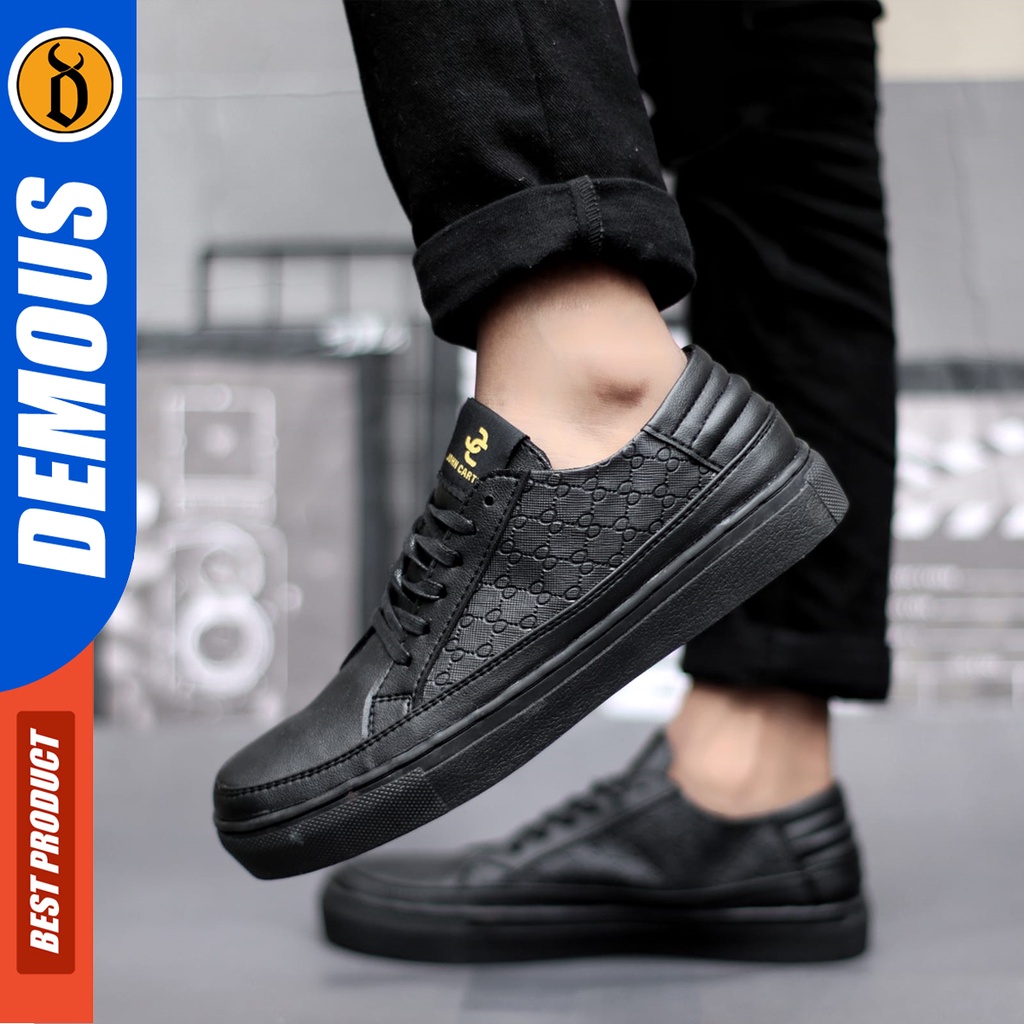 Demous Coyote - Sepatu Sneakers Pria Casual Kerja Hitam