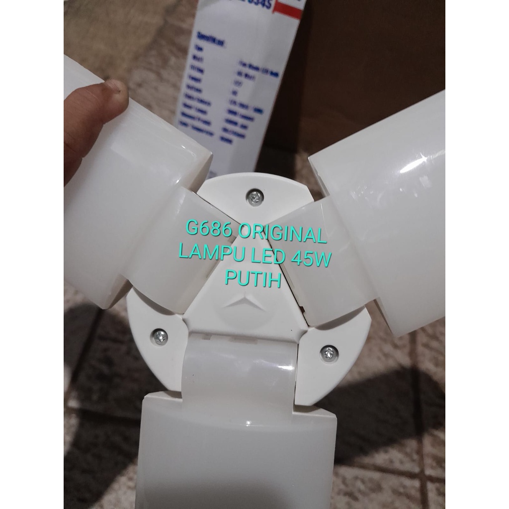 G686 ORIGINAL 45 W WATT LAMPU LED PUTIH E27 KIPAS FAN MAGIC LAMP BOHLAM SINAR TERANG COLOKAN LISTRIK SETRUM PITING SOCKET SOKET STOP KONTAK TERMINAL PENAMBAH TEMBOK DINDING ON OFF COLOK FITING TES LAMP wat PUTIH WHITE CAHAYA SUPER TERANG FAN BULB ROLINSON