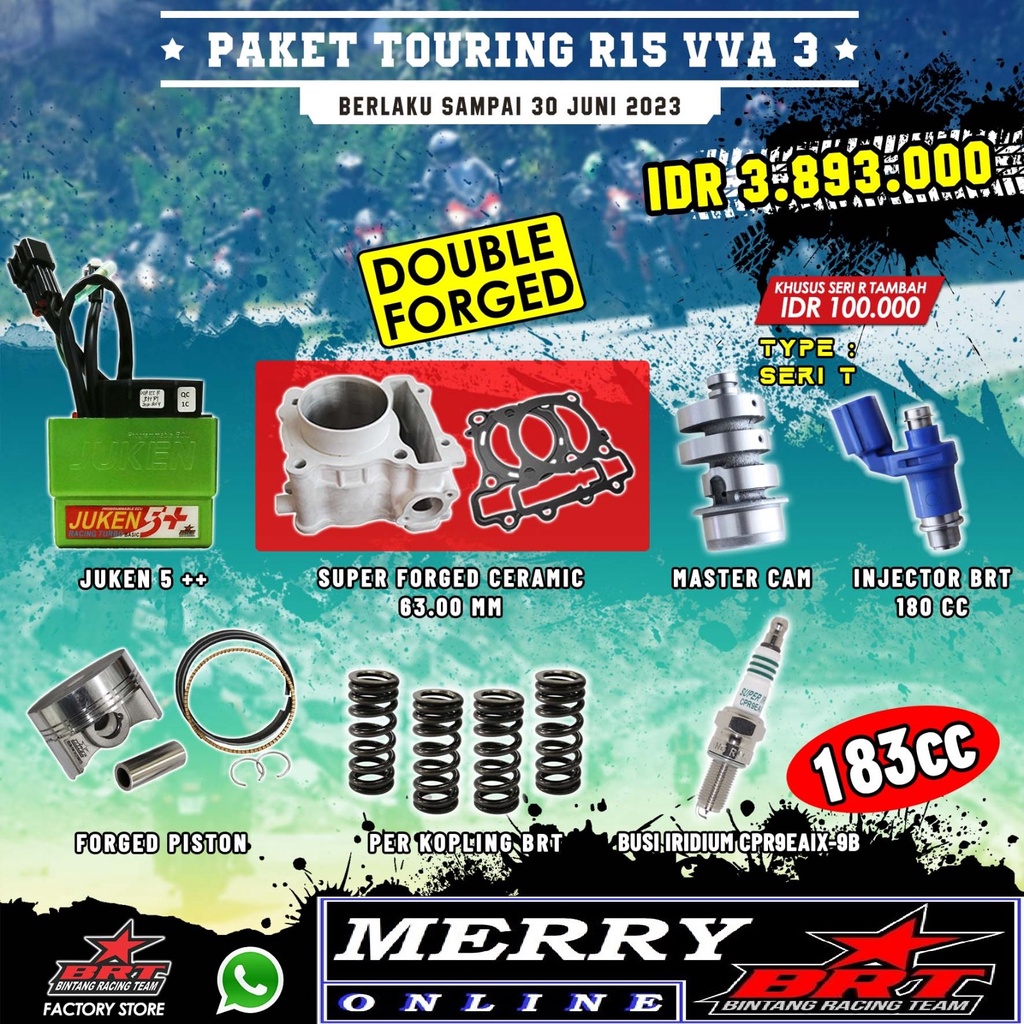 Trabas 3 BRT WR 155 R15 VVA V3 Bore Up Blok Ceramic 63mm Juken 5++ Injektor Cam Per Kopling
