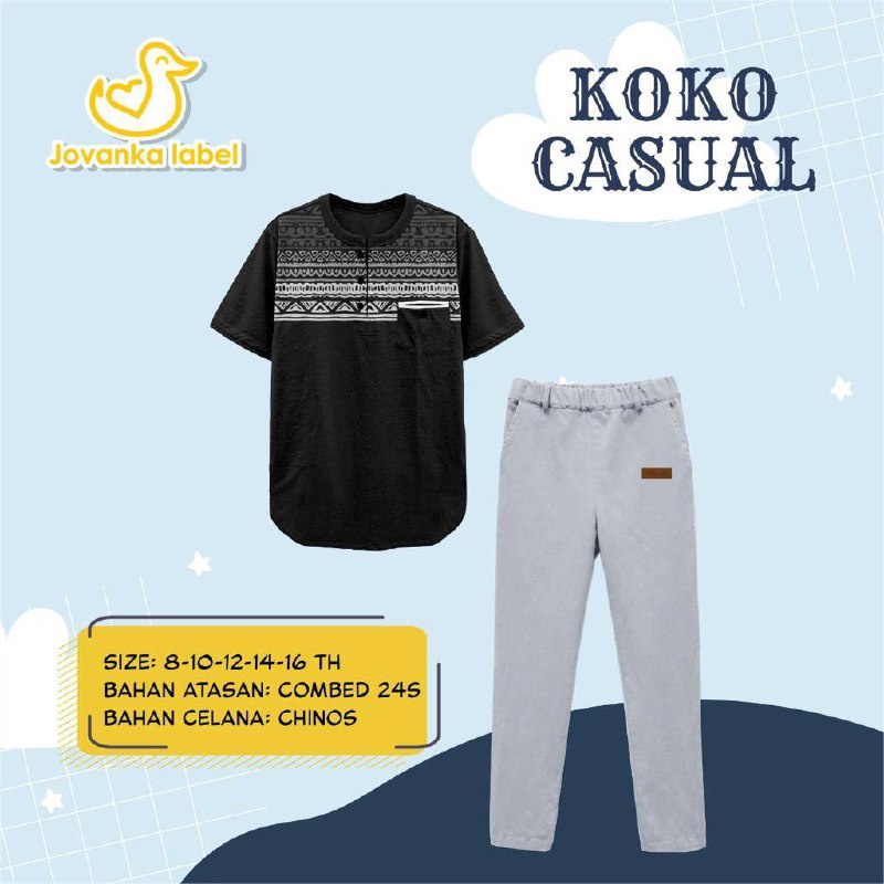 Setelan anak Cowok Koko Casual by Jovanka label