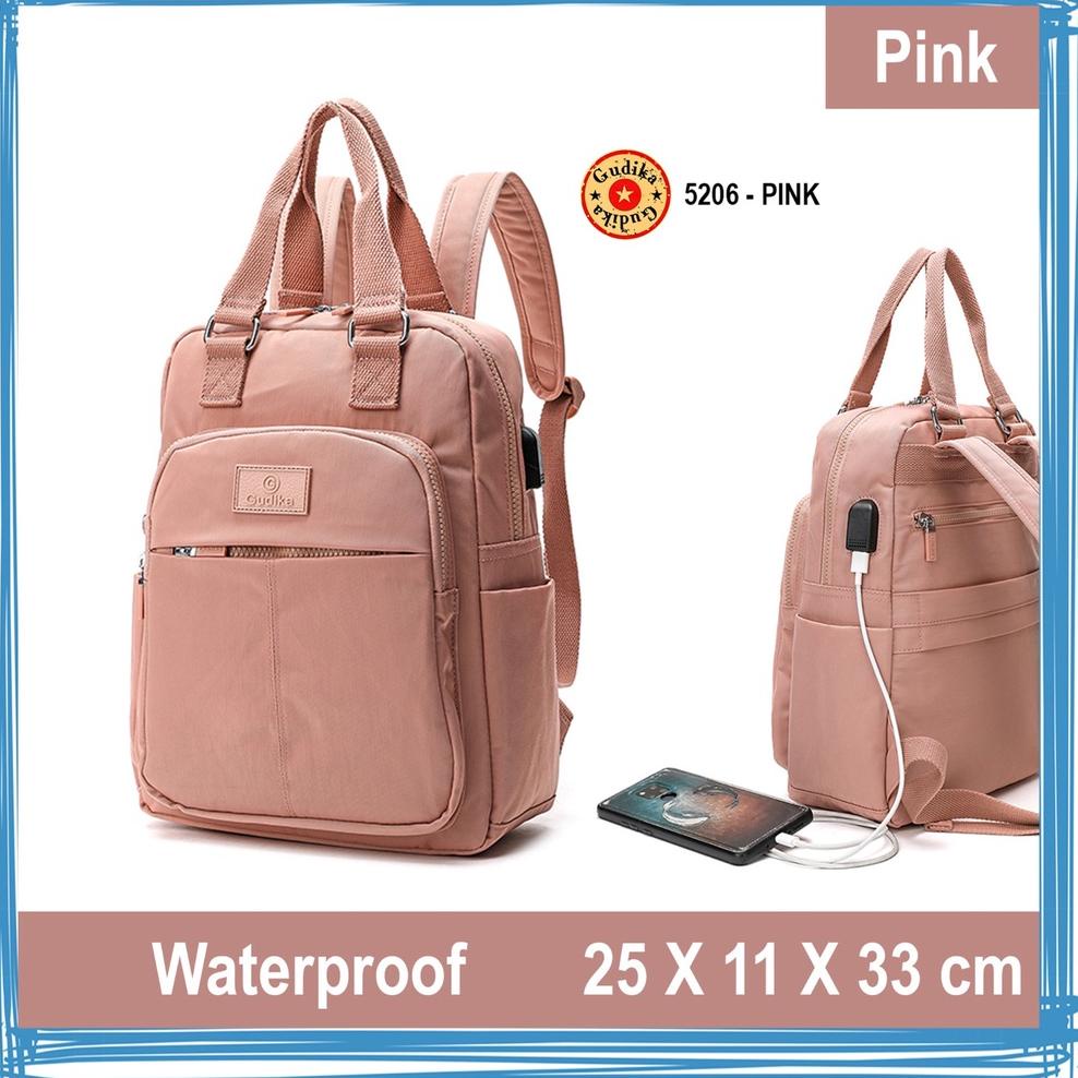 TERPERCAYA Tas Ransel leptop Anti Air Gudika 5206 USB Port Charger Kekinian Terbaru Import Korea Ori