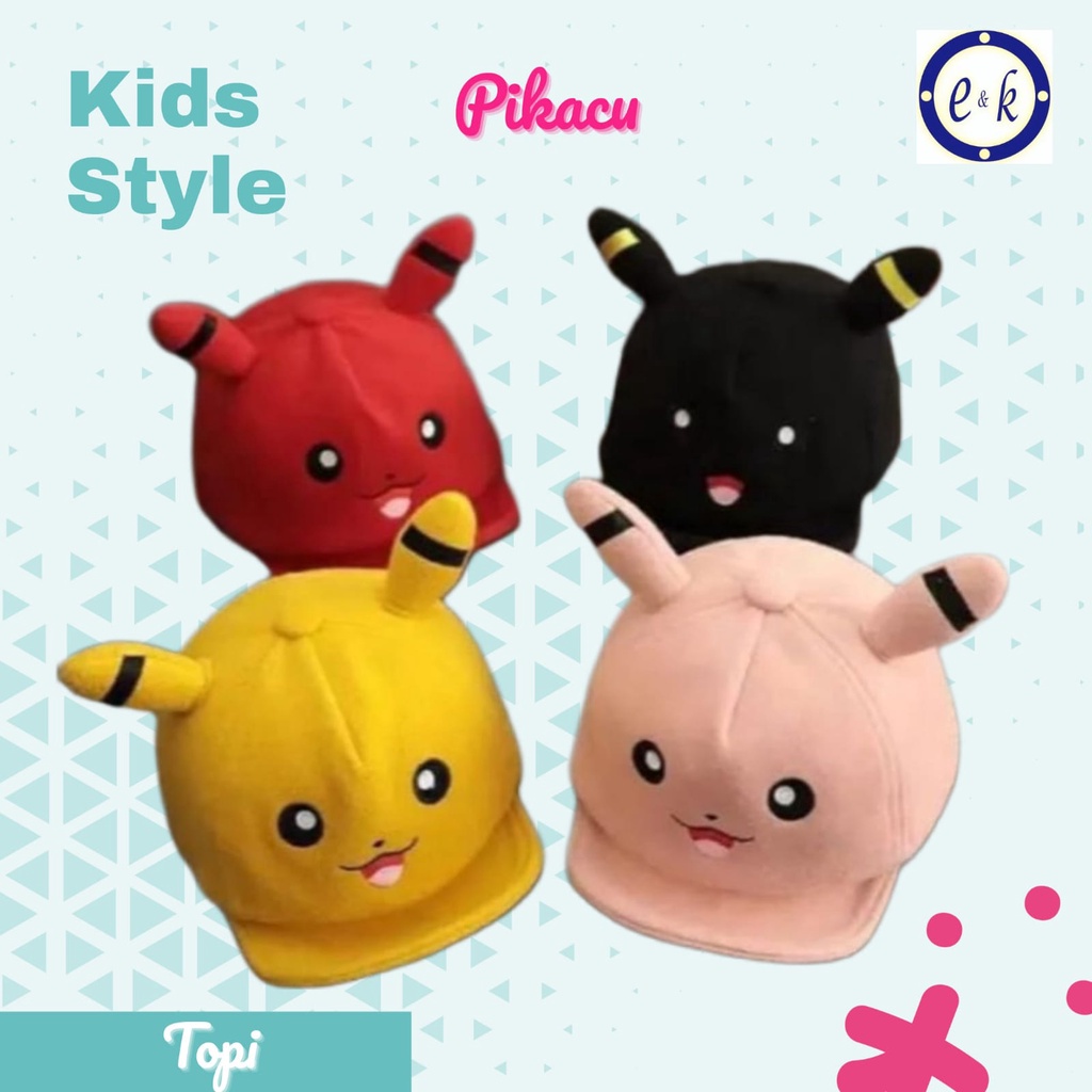 Topi Bayi Karakter Pikacu Topi pikachu Topi Anak Pikacu Lucu