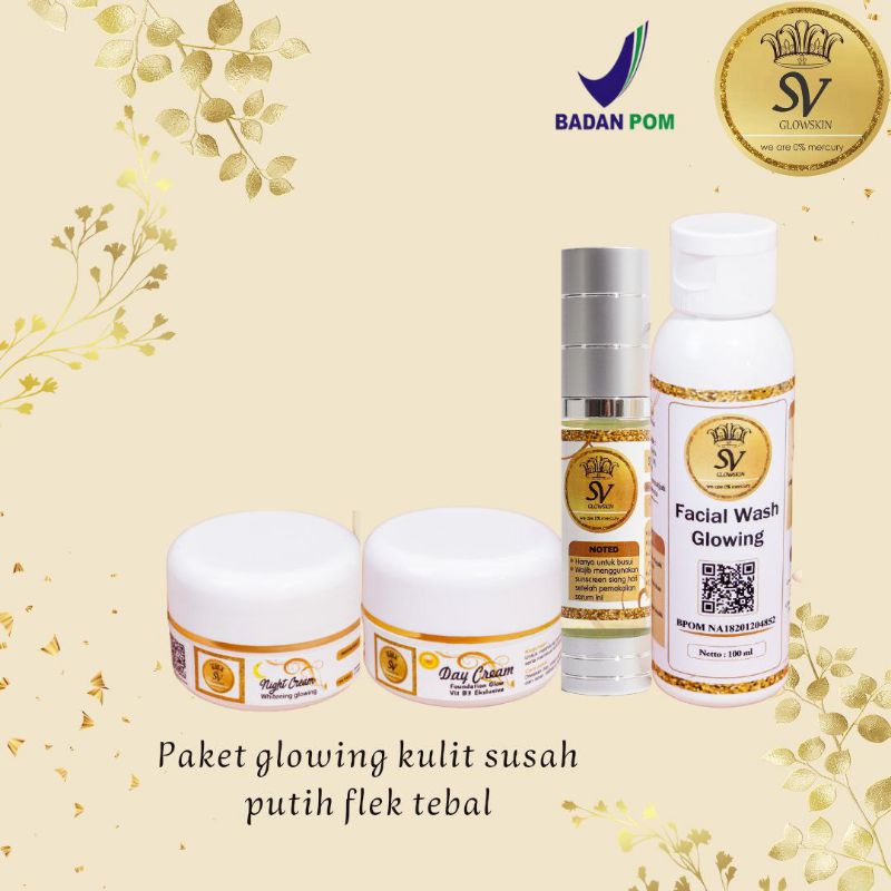 (100%）ORIGINAL SV GLOWSKIN WHITENING GLOW..skincare mencerahkan kulit . menghilangkan flek.bekas jer