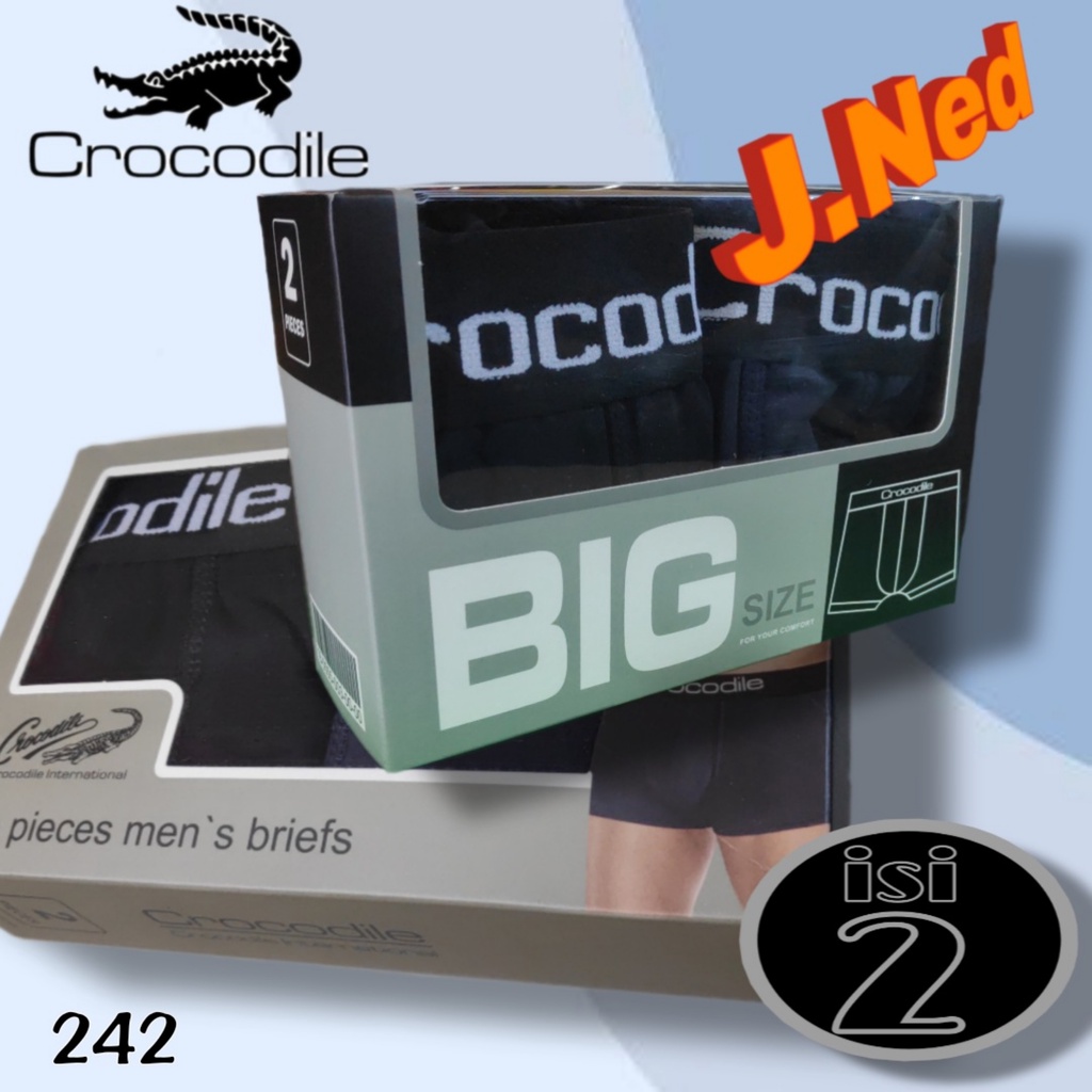 J242D - HARGA 1BOX ISI 2 PCS BOXER PRIA CROCODILE SIZE S - XL