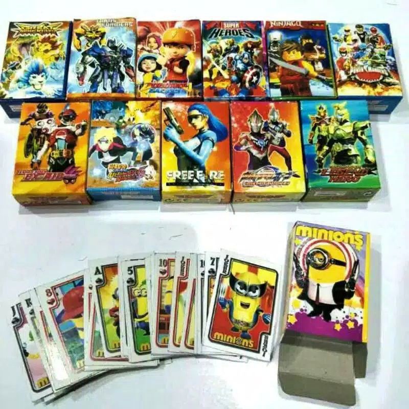 Kartu Remi/Poker Mini Karakter Ultraman Avengers Boboboi dkk Murah