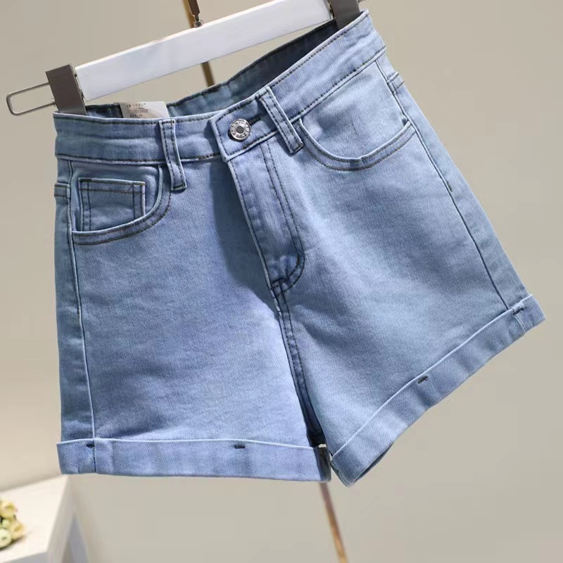 【wanita.id】celana jeans pendek wanita celana strech wanita korean style highwaist celana denim fashion wanita XXL