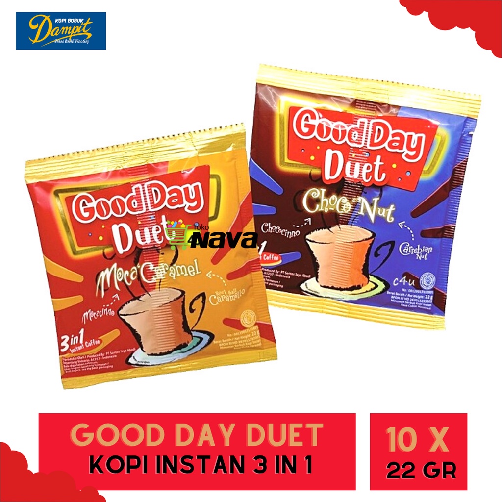 

GOOD DAY DUET 10 SACHET X 22 gr / KOPI GOOD DAY DUET / GOOD DAY DUET