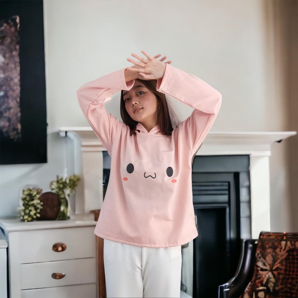 SWEATER HOODIE RABBIT - SWEATSHIRT LUCU BAHAN NYAMAN DAN LEMBUT KOREANSTYLE