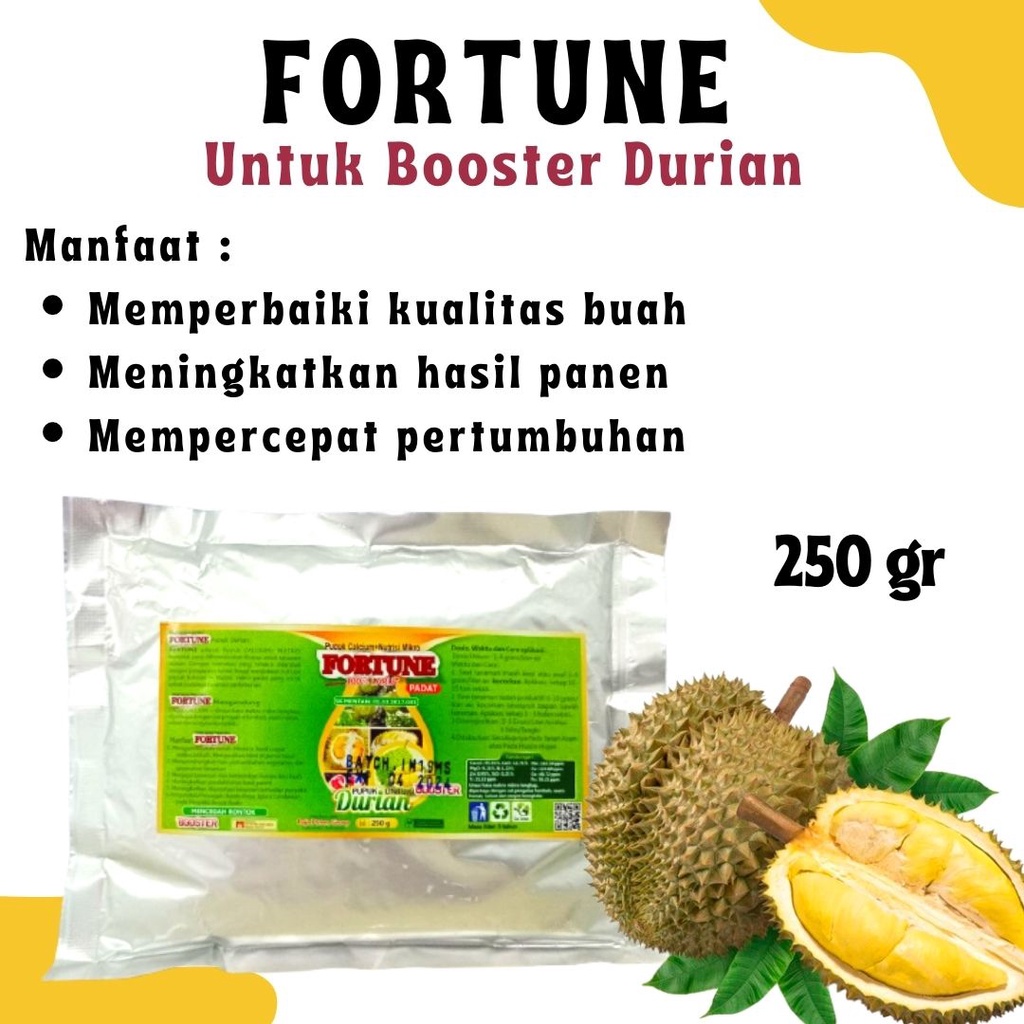 Pupuk Booster Untuk Durian, Fortune Durian 250 Gram Pupuk Booster Durian Montong