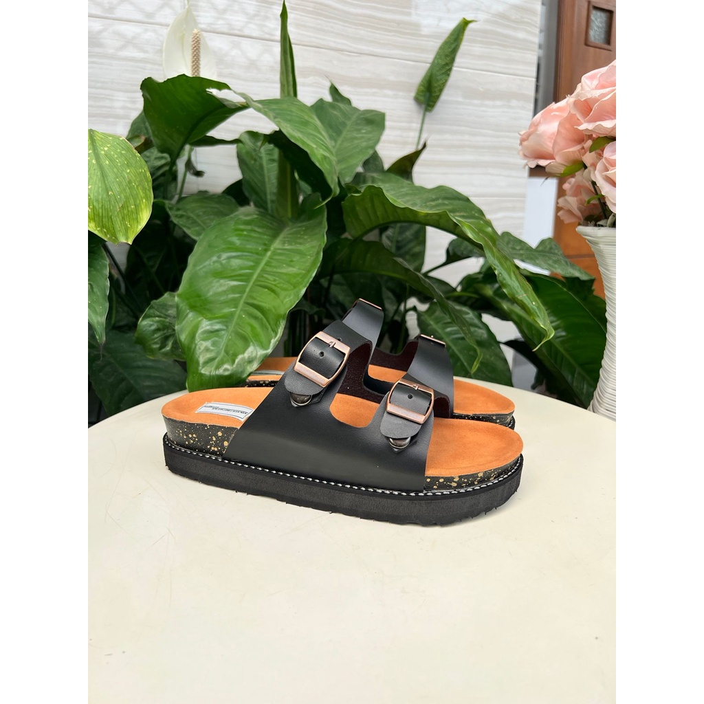 Sandal kasual pria/wanita volkerfootwear asska black