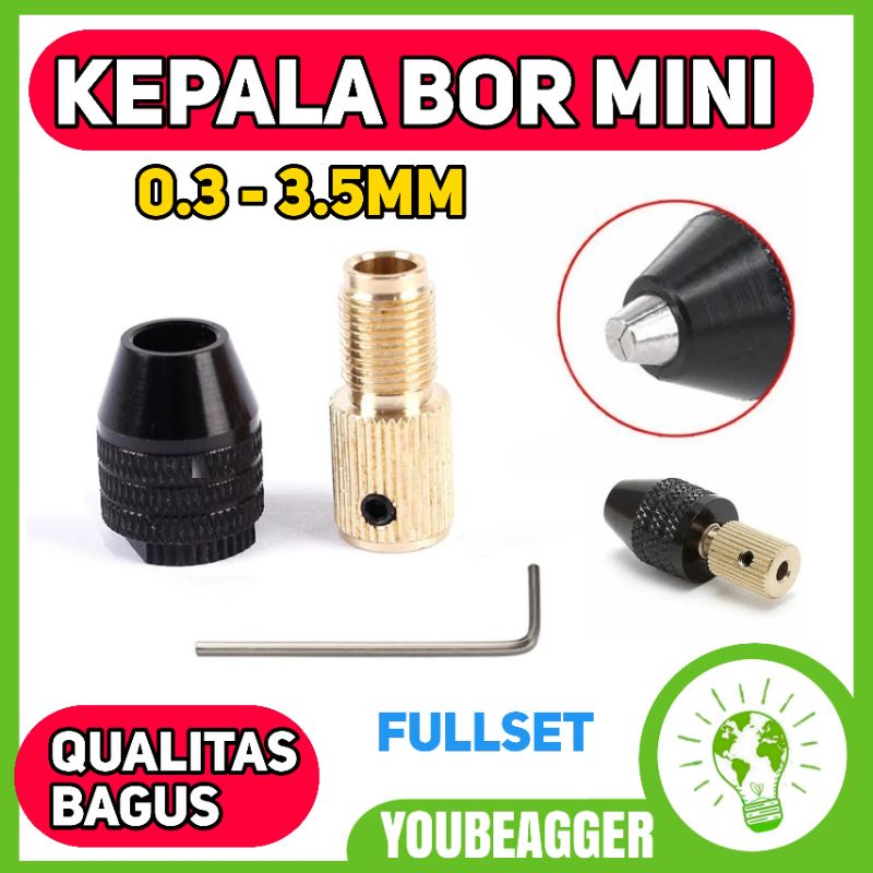 Mata bor Drill chuck 0.3-3.5mm Untuk project BOR MINI dan OBENG ELEKTRIK