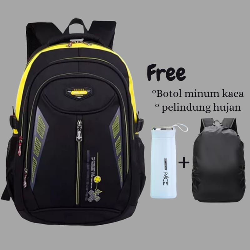 Tas Ransel Anak Tas Sekolah SD SMP DISILANG Gratis Cover Hujan + Botol Minum