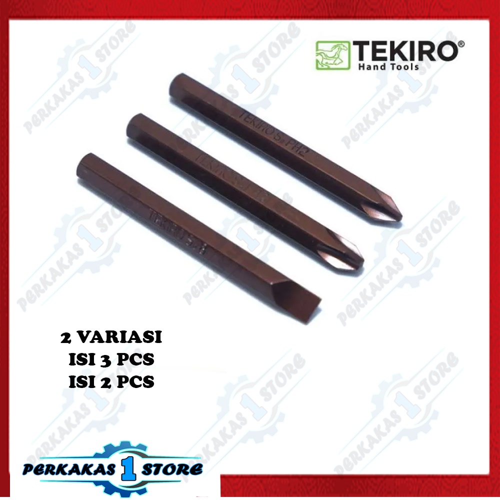 Paket Tekiro Mata Obeng Ketok Set PH2,PH3 Plus(+) Dan PH2 Min (-)  8mm Isi 3pcs - Sedia Juga 2Pcs PH