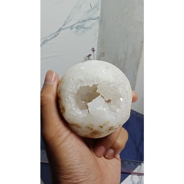 Clear Quartz Druzy Geode Agate Marocco Sphere { 4 }