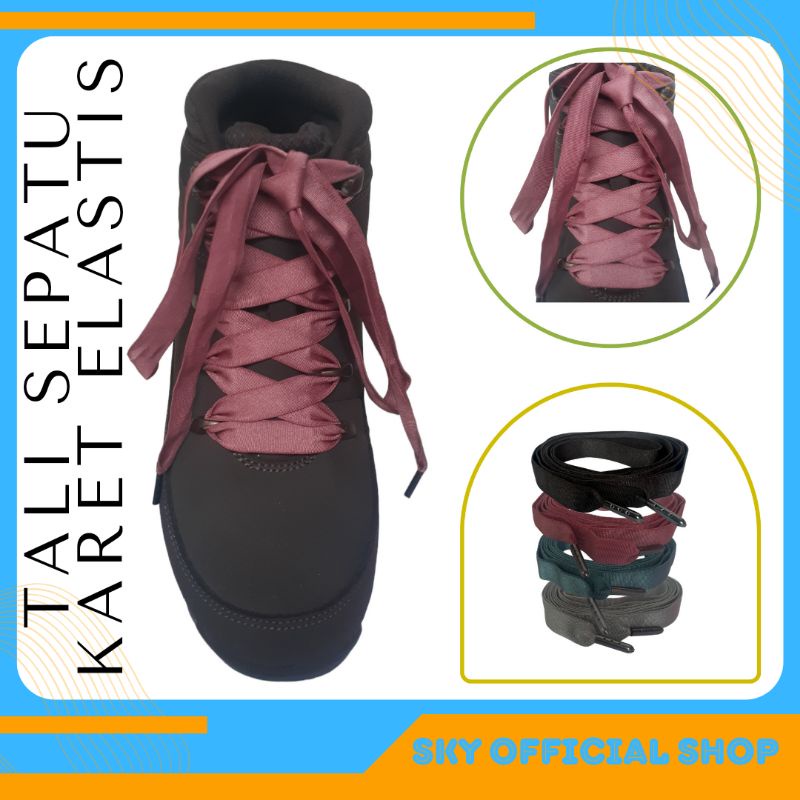 Tali Sepatu Karet Elastis Klasik Premium Stok Garment Cocok Untuk Sepatu Jogger Hoodie