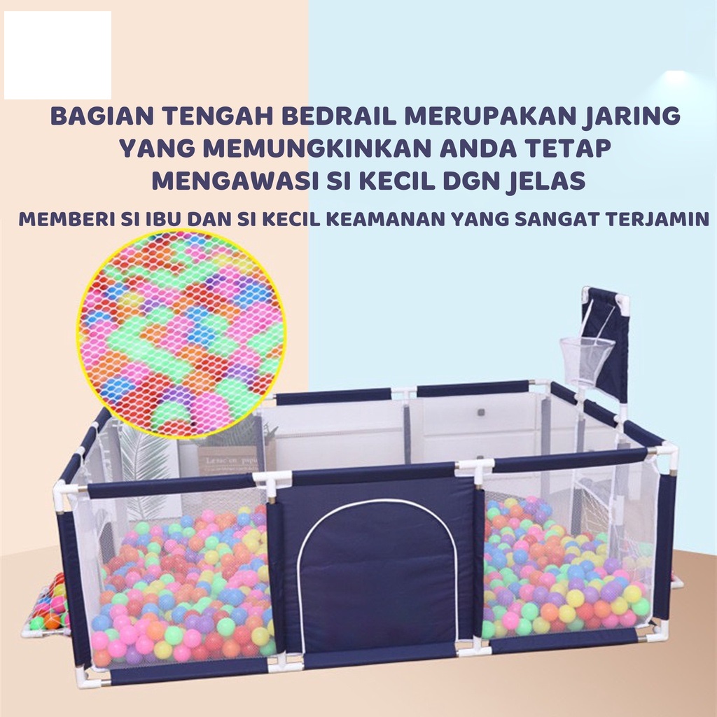 KOLAM KOTAK MANDI BOLA ANAK BALITA VBABY S001// Bisa Untuk Mejadi Pagar Pengaman Termpat Tidur Bayi dan Balita di Kasur Maupun Lantai// Bonus 10 bola// Sangat Aman dan Nyaman