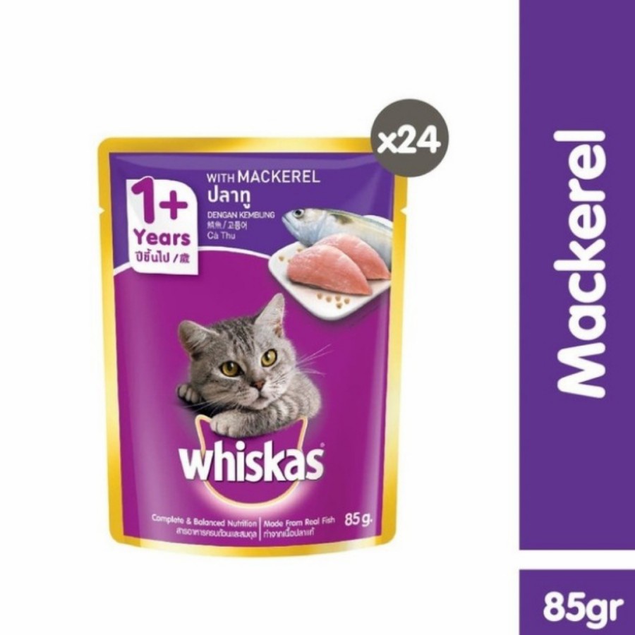 whiskas pouch adult 80gr - whiskas sachet makarel (24 pcs)