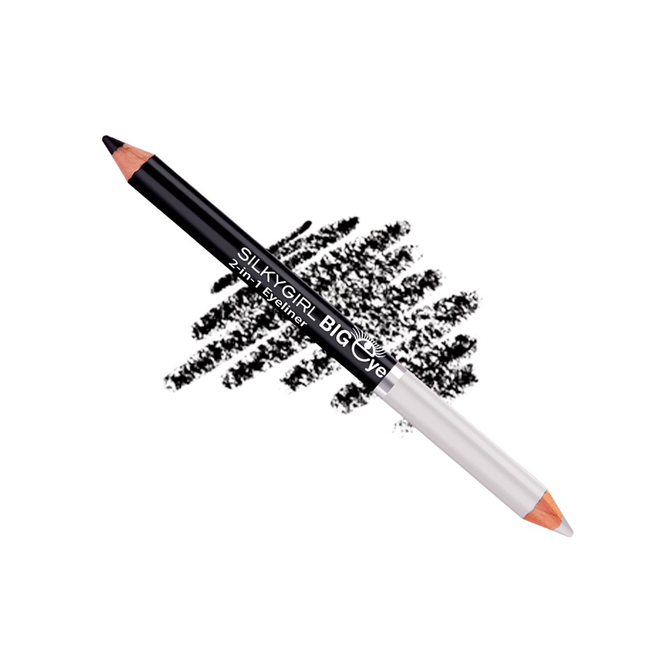 SILKYGIRL EYELINER BIG EYE 2 IN 1 / HITAM PUTIH / BPOM