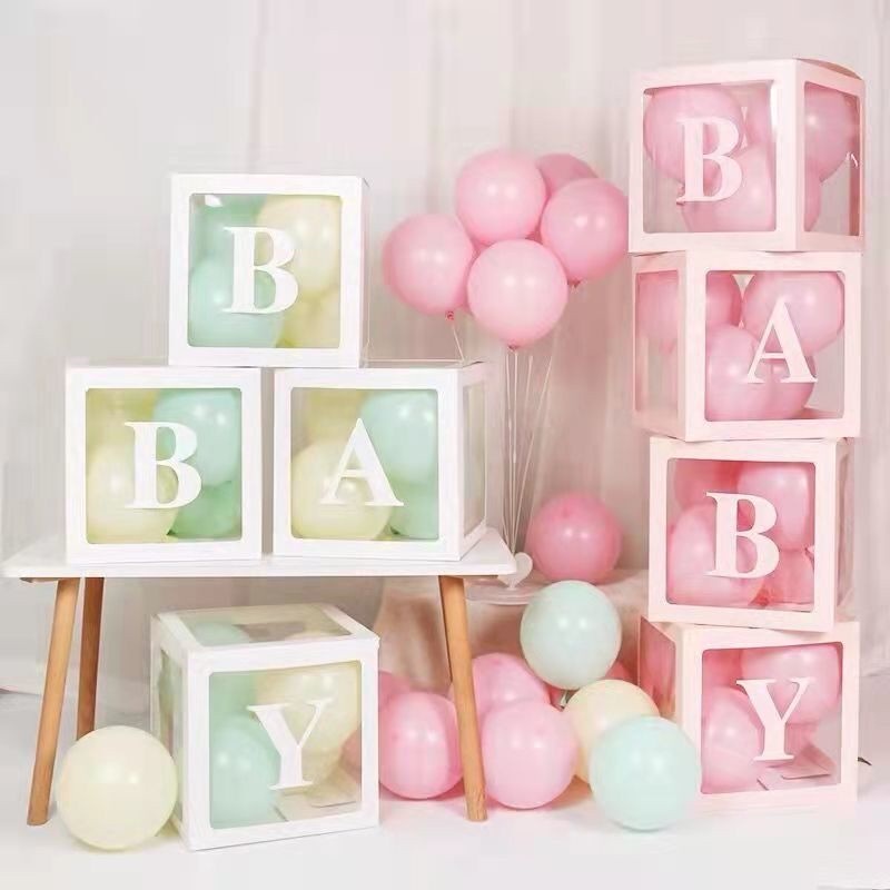 Dekorasi BOX TRANSPARAN Balon Hiasan Romantic Ulangtahun Baby Shower