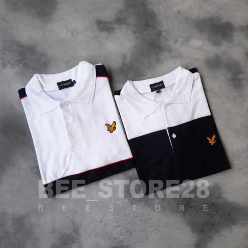 POLO SHIRT LYLE &amp; SCOTT COMBI BAHAN LACOS 24S BORDIR