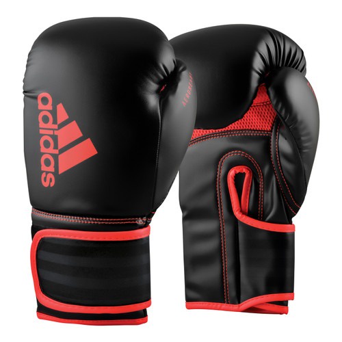 Sarung Tinju Muaythai 12 Oz Adidas Hybrid 80 Black Red