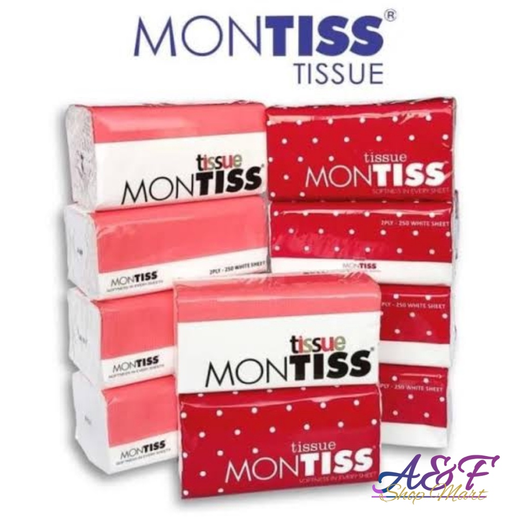 MONTISS TISSU Softpack 250 Sheets 2ply TISSU Montiss