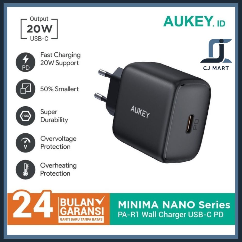 Charger Aukey PA-R1 Black 20W Minima Nano USB-C PD - 500883