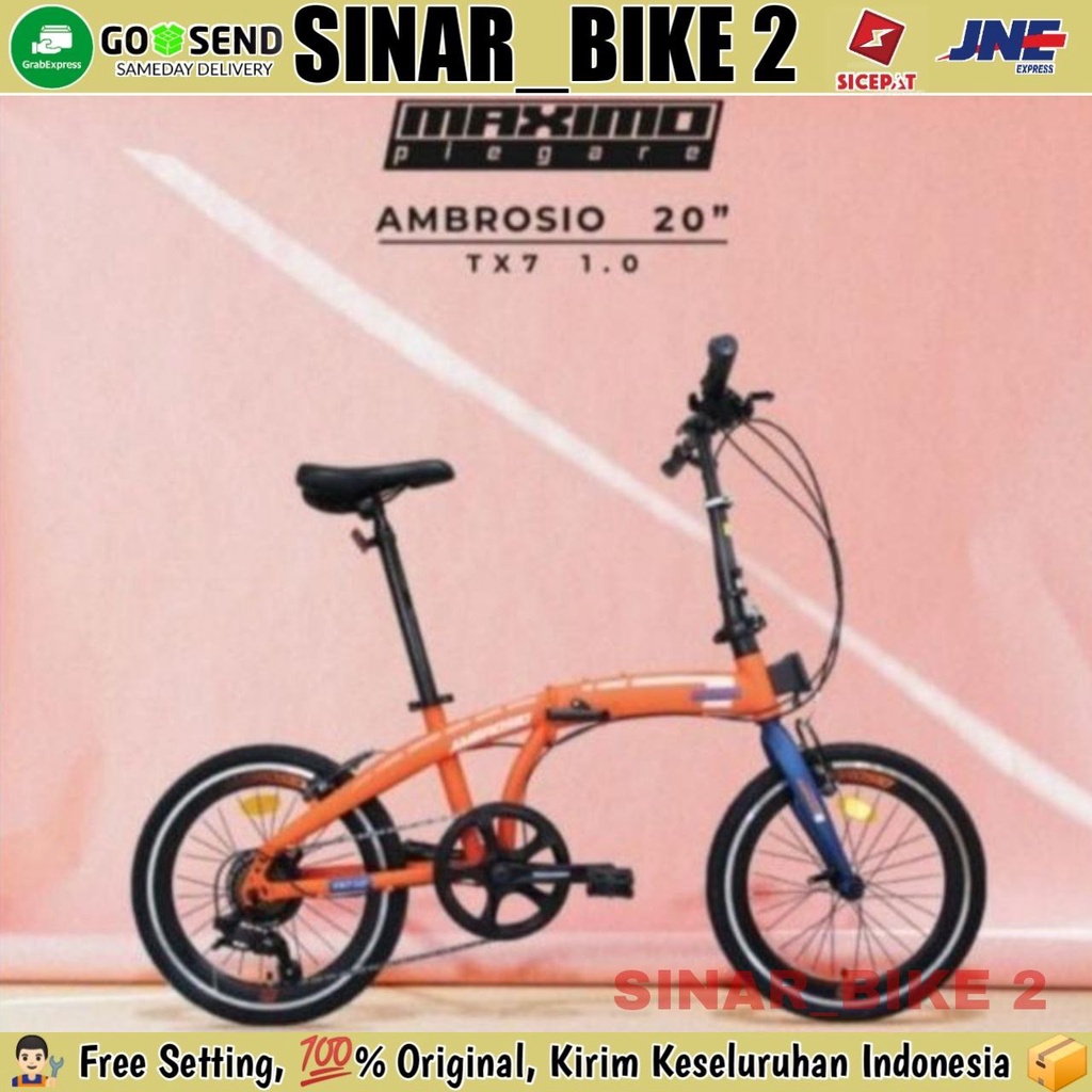 Sepeda Lipat Ukuran 20 Inch  MAXIMO PIEGARE AMBROSIO TX7 1.0 7 Speed