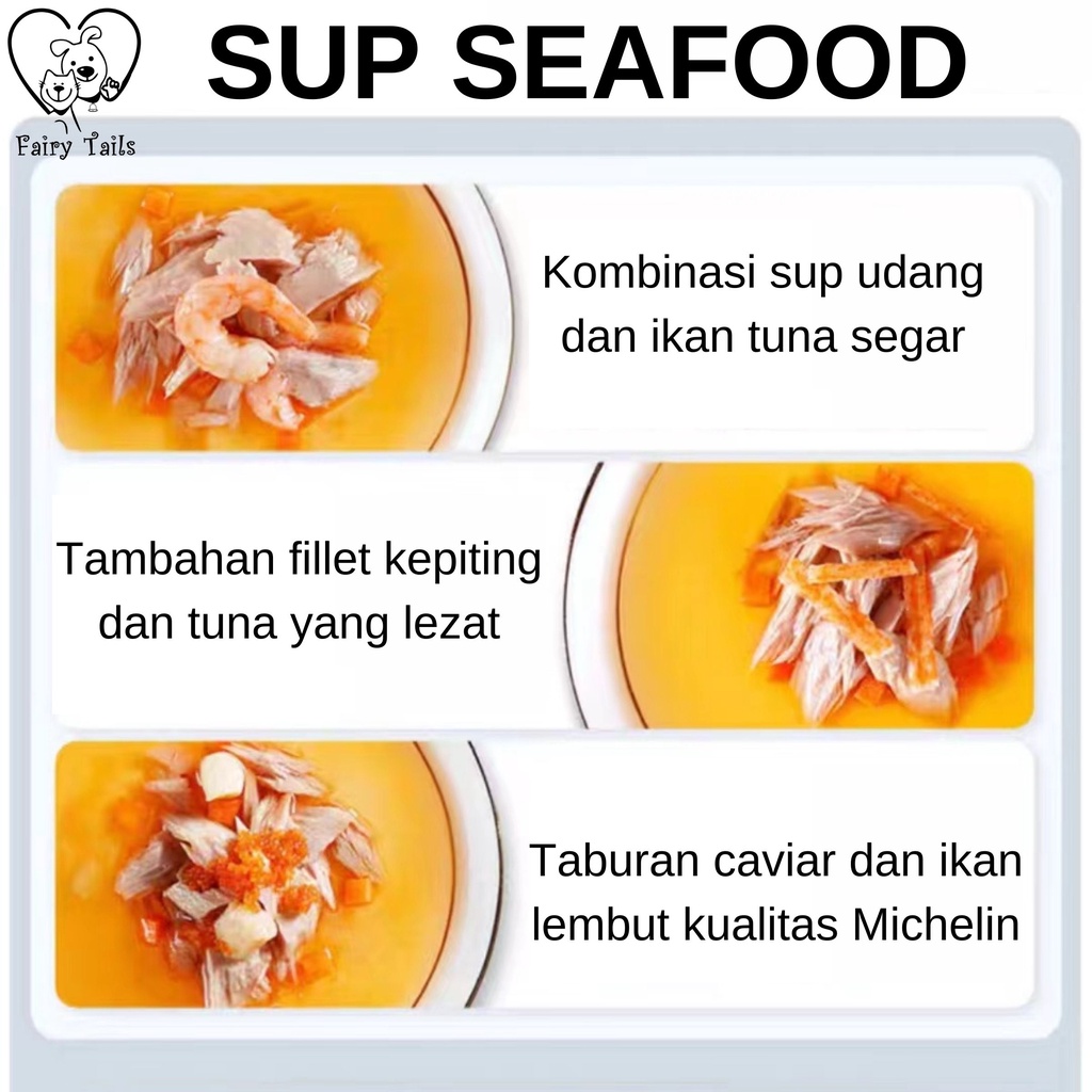 [PREMIUM] Sup Daging dan Seafood Makanan Basah Untuk Kucing Anabul Makanan Utama Kaldu Ekstrak Konsentrat Daging Murni / Meat Broth Soup for Cat