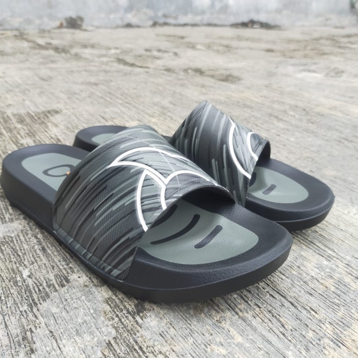 Sandal Pria ORTUSEIGHT SANDAL PRIA TERRA SLIDES BLACK GREY SENDAL COWOK ORTUS ORI(D8P0) Sandal Pria 