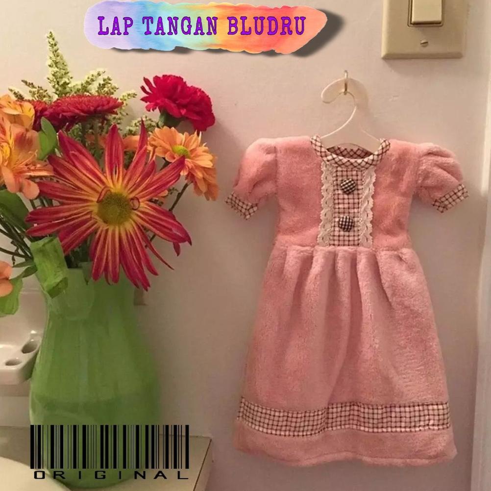 BERKATTOSERBA LAP TANGAN BELUDRU LUCU MODEL BAJU / HANDUK GANTUNG DAPUR LEMBUT / HAND TOWEL .