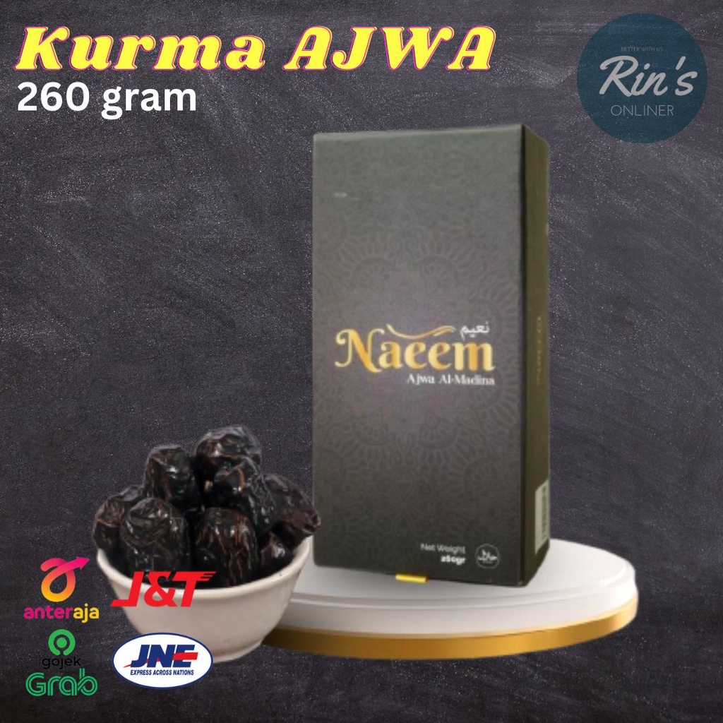 

Kurma Ajwa Naeem Al-Madinah Korma Nabi 260 gr Premium Original