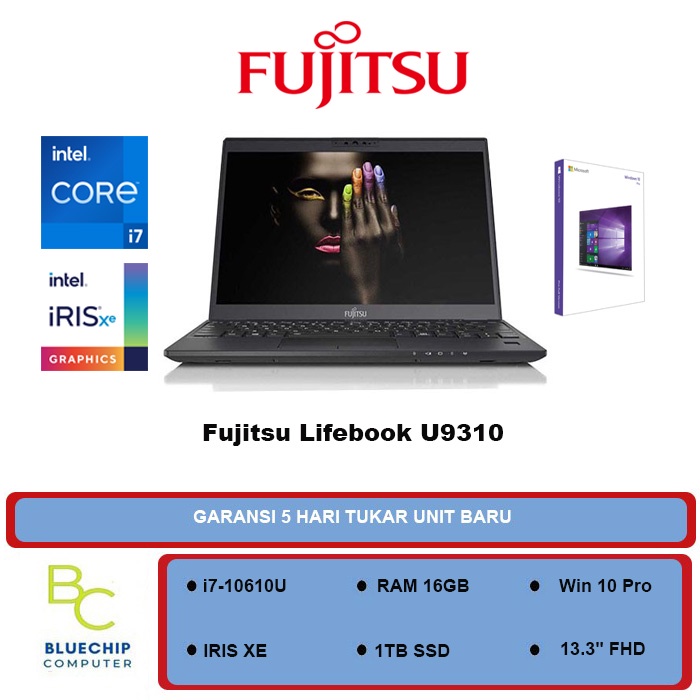 Laptop Fujitsu Lifebook U9310 - i7-10610U 16GB 1TB SSD 13.3" Win10 Pro