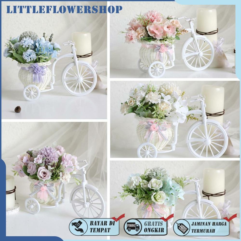 COD BUNGA SEPEDA BUNGA DANDELION VAS ROTTAN SET BUNGA POT SET BUNGA PLASTIK BUNGA MEJA BS6603-BT9027