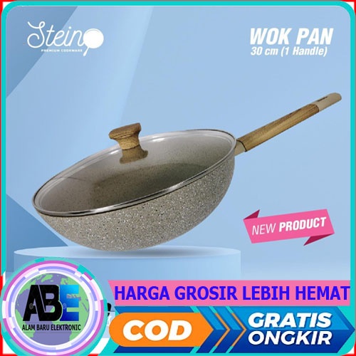 STEIN COOKWARE WOK PAN 30 CM TUTUP KACA ANTI LENGKET PROMO