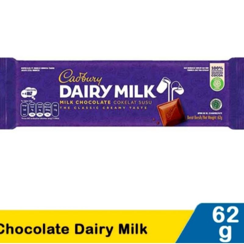 

CADBURY DAIRY MILK CHOCOLATE 62GR