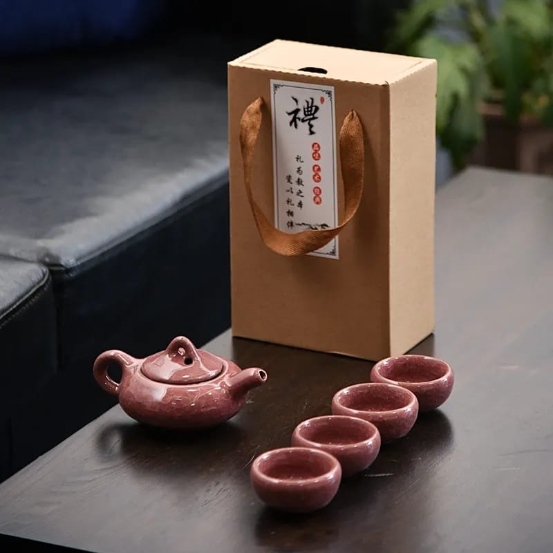 Chines Tea Pot Set Keramik 4Cup 5in1 PROMO FREE 10 Sachet Chines Tea