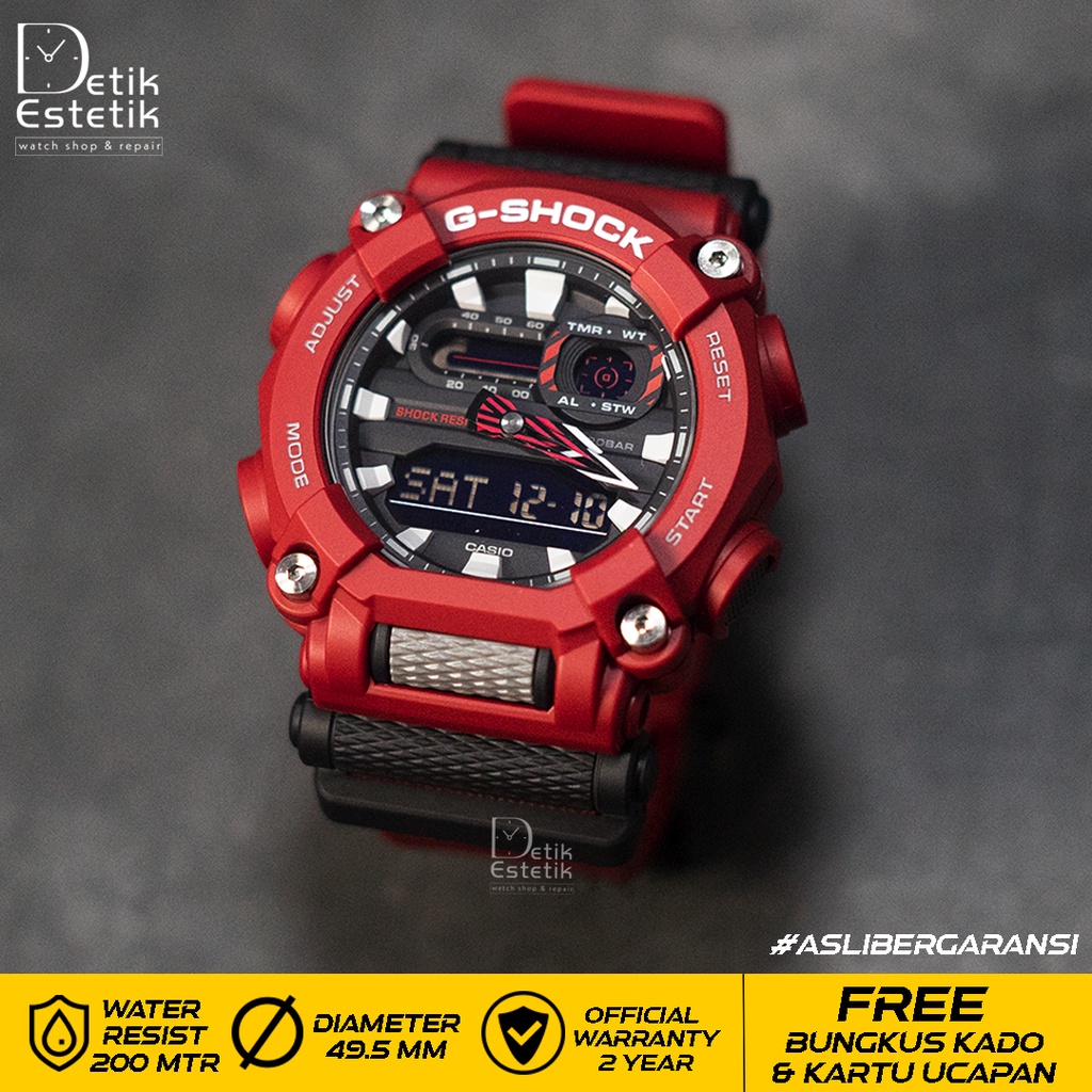 Jam Tangan Casio G-SHOCK GA-900-4ADR / GA9004ADR Black And Red Original
