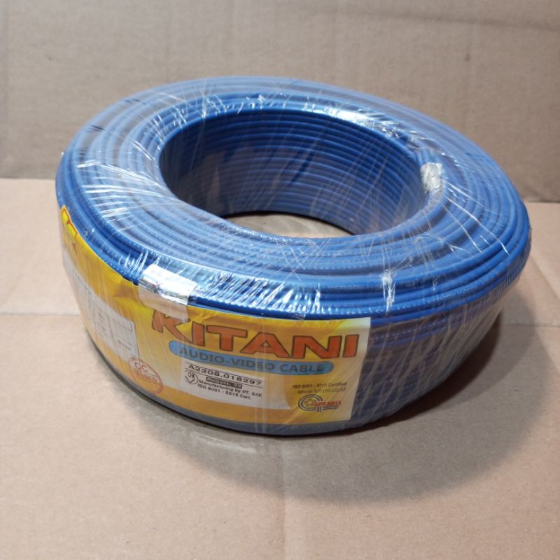 Kitani Kabel RCA 2 way biru permeter